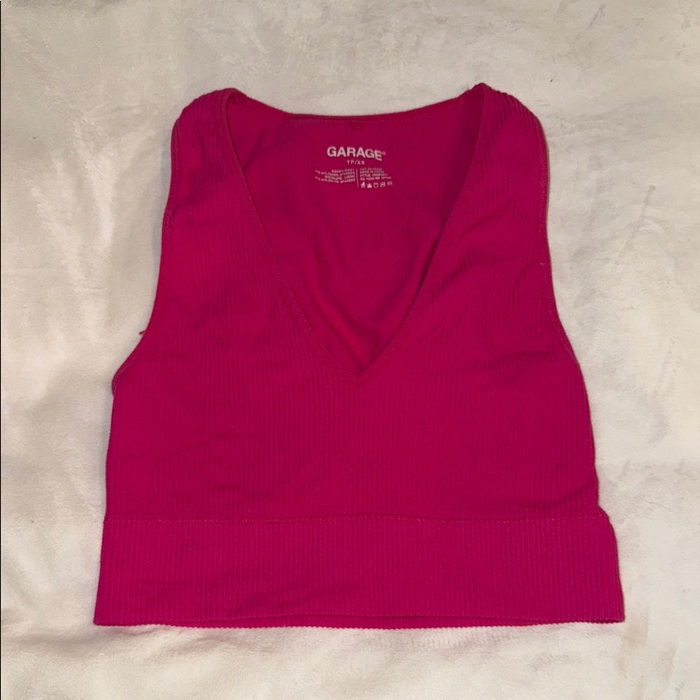 Garage Women's Hot Pink Ribbed Tank Top
